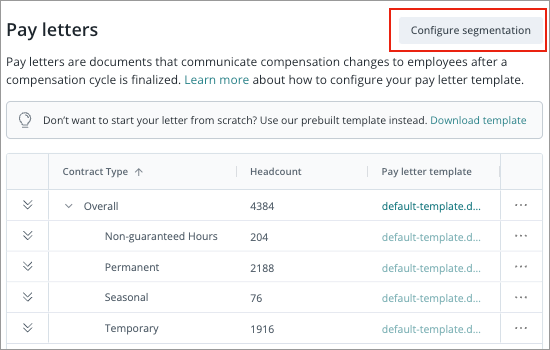 Configure Pay Letters